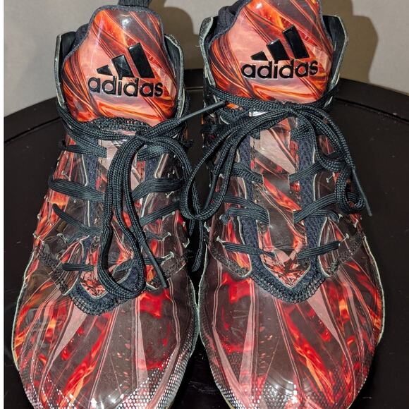 ADIDAS Cleats Mens 8 Freak X Kevlar Mid Black Orange TD Football Futbol Soccer - Picture 2 of 9